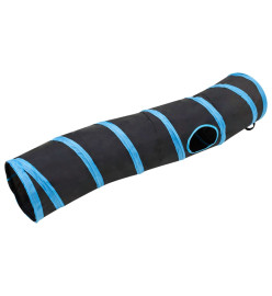 Tunnel pour chats en forme de S Noir et bleu 122 cm Polyester