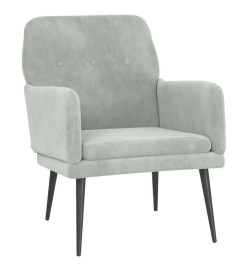 Fauteuil Gris clair 62x79x79 cm Velours