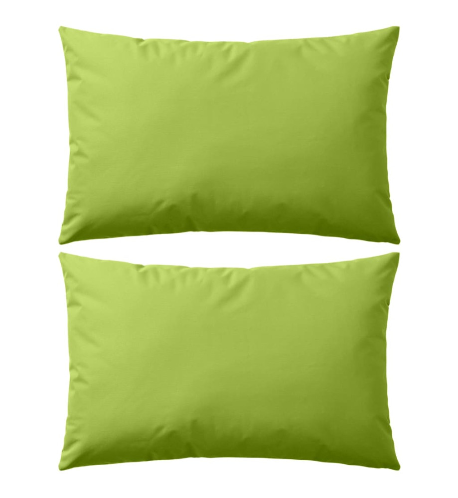 Oreiller d'extérieur 2 pcs 60 x 40 cm Vert pomme Oreiller d'extérieur 2 pcs 60 x 40 cm Vert pomme