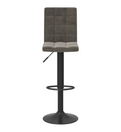 Tabourets de bar lot de 2 gris foncé velours