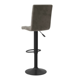 Tabourets de bar lot de 2 gris foncé velours