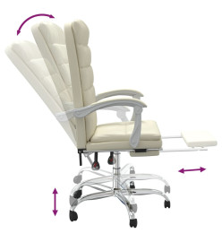 Fauteuil inclinable de bureau Crème Similicuir