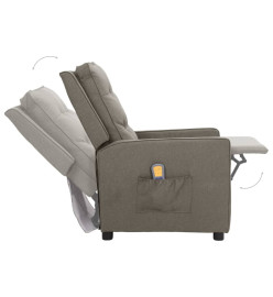 Fauteuil de massage inclinable Gris clair Tissu