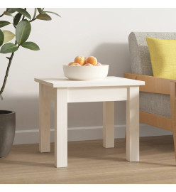 Table basse Blanc 35x35x30 cm Bois massif de pin