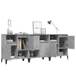 Buffets 3 pcs gris béton 60x35x70 cm bois d'ingénierie