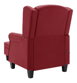 Fauteuil de massage avec repose-pied Rouge bordeaux Tissu