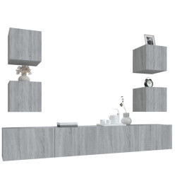 Ensemble de meubles TV 6 pcs Sonoma gris Bois d'ingénierie