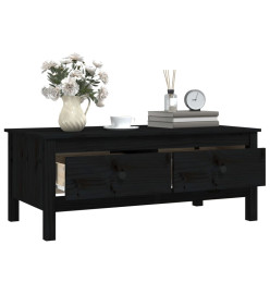 Table basse Noir 100x50x40 cm Bois massif de pin