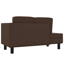 Chaise longue avec coussins et traversin marron similicuir