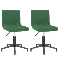 Chaises pivotantes à manger lot de 2 vert foncé velours