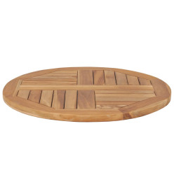 Dessus de table Bois de teck solide Rond 2,5 cm 60 cm