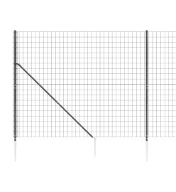 Clôture en treillis métallique et ancrage anthracite 1,8x25 m