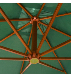 Parasol  300 x 300 cm Poteau en bois Vert