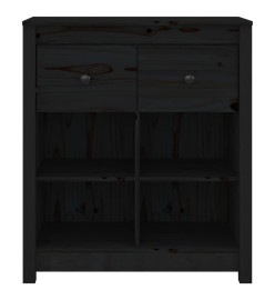 Buffet Noir 70x35x80 cm Bois massif de pin