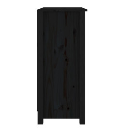 Buffet Noir 70x35x80 cm Bois massif de pin