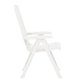 Chaises inclinables de jardin 2 pcs Plastique Blanc