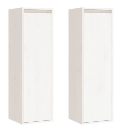 Armoires murales 2 pcs Blanc 30x30x100 cm Bois de pin massif