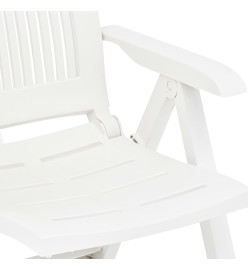 Chaises inclinables de jardin 2 pcs Plastique Blanc