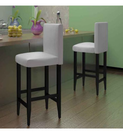 Tabourets de bar lot de 2 blanc similicuir