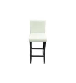 Tabourets de bar lot de 6 blanc similicuir