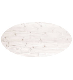 Dessus de table blanc 100x50x2,5 cm bois de pin massif ovale