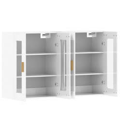 Armoires murales 2 pcs blanc brillant bois d'ingénierie