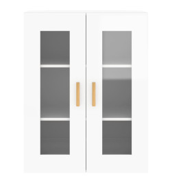 Armoires murales 2 pcs blanc brillant bois d'ingénierie