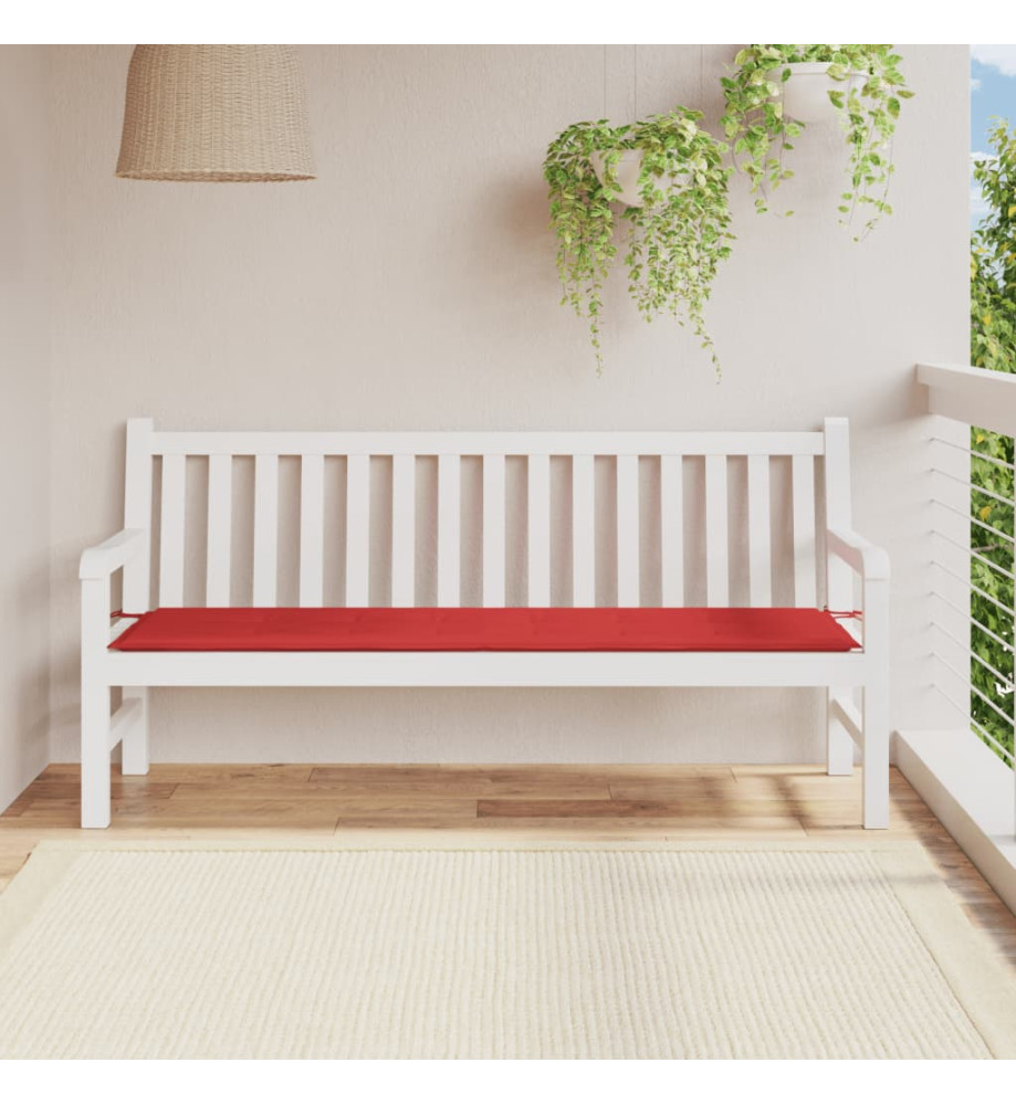 Coussin de banc de jardin rouge 180x50x3 cm tissu oxford