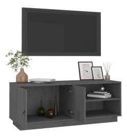 Meuble TV Gris 105x34x40 cm Bois de pin massif