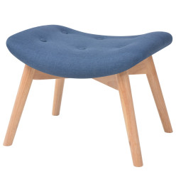 Fauteuil avec repose-pied Bleu Tissu