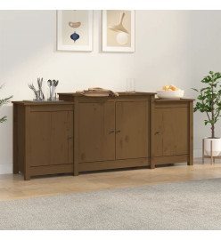 Buffet Marron miel 164x37x68 cm Bois massif de pin