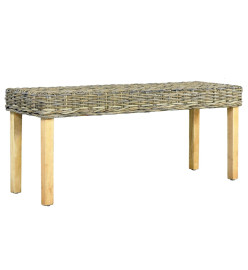 Banc 110 cm Rotin naturel kubu et bois de manguier massif