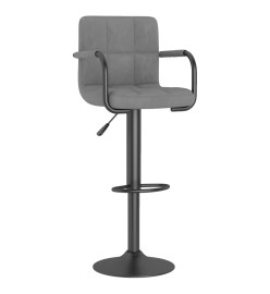 Tabourets de bar lot de 2 gris clair velours