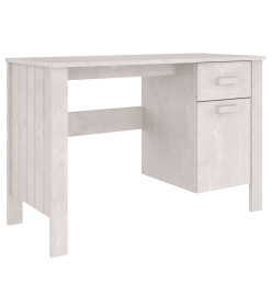 Bureau HAMAR Blanc 113x50x75 cm Bois massif de pin