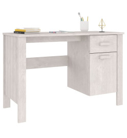 Bureau HAMAR Blanc 113x50x75 cm Bois massif de pin