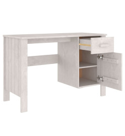 Bureau HAMAR Blanc 113x50x75 cm Bois massif de pin