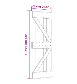 Porte coulissante et kit de quincaillerie 70x210 cm pin massif