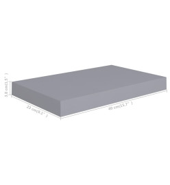 Étagères murales flottantes 2 pcs Gris 40x23x3,8 cm MDF