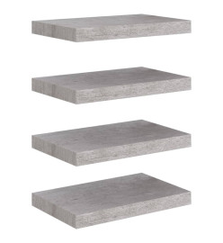 Étagères murales flottantes 4 pcs Gris béton 40x23x3,8 cm MDF