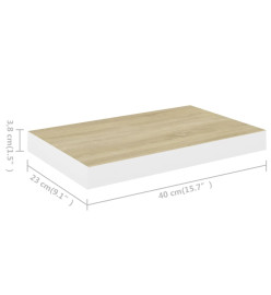 Étagères flottantes 4 pcs Chêne et blanc 40x23x3,8 cm MDF