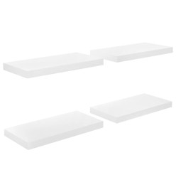 Étagère murale flottante 4 pcs Blanc brillant 50x23x3,8 cm MDF