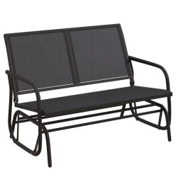 Banc oscillant de jardin noir 120,5x76x86,5 cm textilène/acier