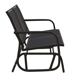 Banc oscillant de jardin noir 120,5x76x86,5 cm textilène/acier