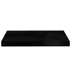 Étagère murale flottante Noir brillant 50x23x3,8 cm MDF