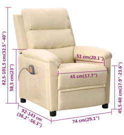 Fauteuil de massage Crème Tissu