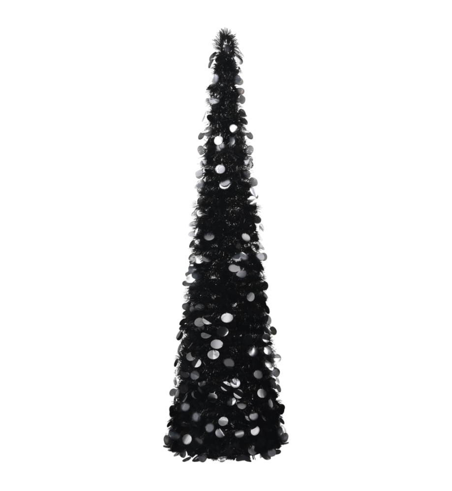 Sapin de Noël artificiel escamotable noir 180 cm PET