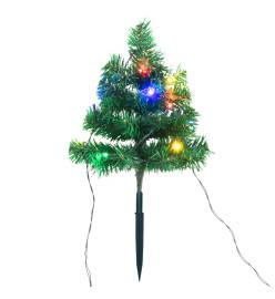 Arbres d'allée de Noël 6 pcs avec LED multicolores 45 cm PVC