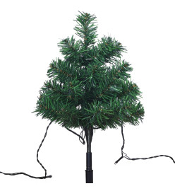 Arbres d'allée de Noël 6 pcs avec LED multicolores 45 cm PVC