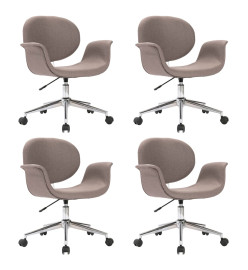 Chaises pivotantes à manger lot de 4 taupe tissu