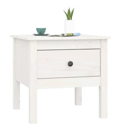 Table d'appoint Blanc 50x50x49 cm Bois massif de pin